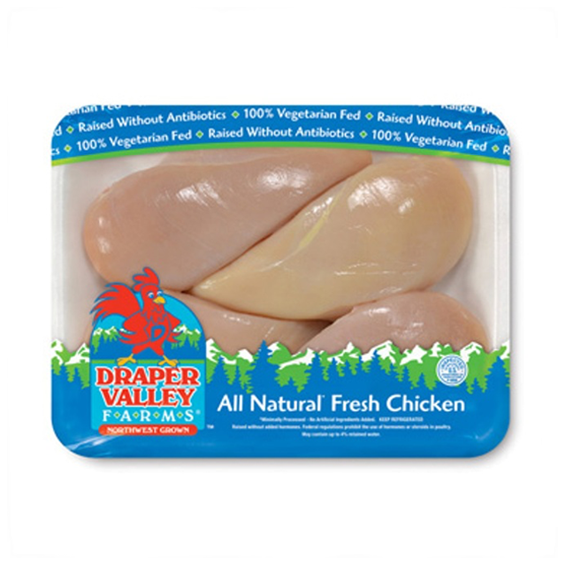 DRAPER VALLEY FARMS® BONELESS SKINLESS CHICKEN BREASTS, VALUE PACK