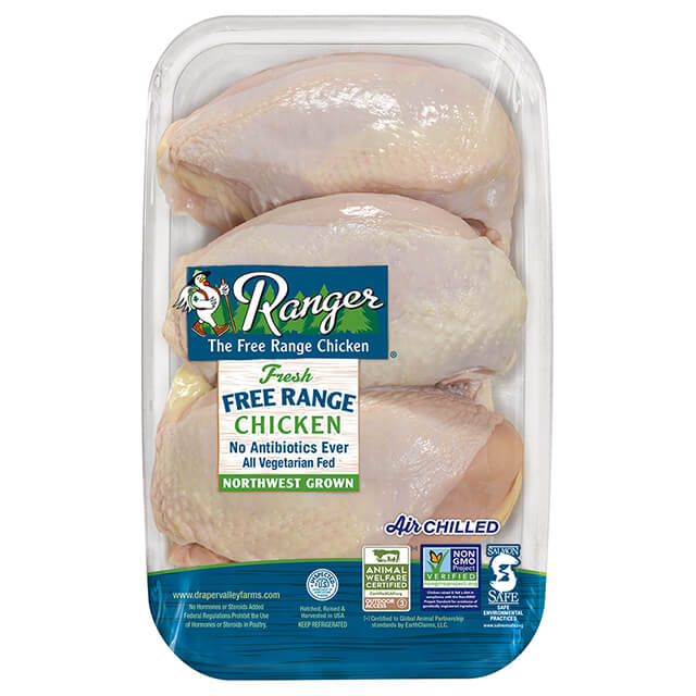 RANGER® Free Range Bone In Chicken Breasts Value Pack