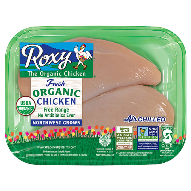 ROXY® Organic Boneless Skinless Chicken Breasts Draper Valley Farms