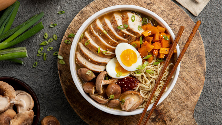 Roasted Chicken and Winter Squash Ramen Bowl