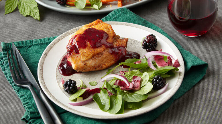 Blackberry Balsamic Chicken Thighs