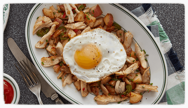 Chicken Hash and Eggs