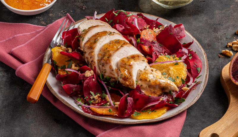 Citrus Roasted Chicken with Orange and Beet Salad