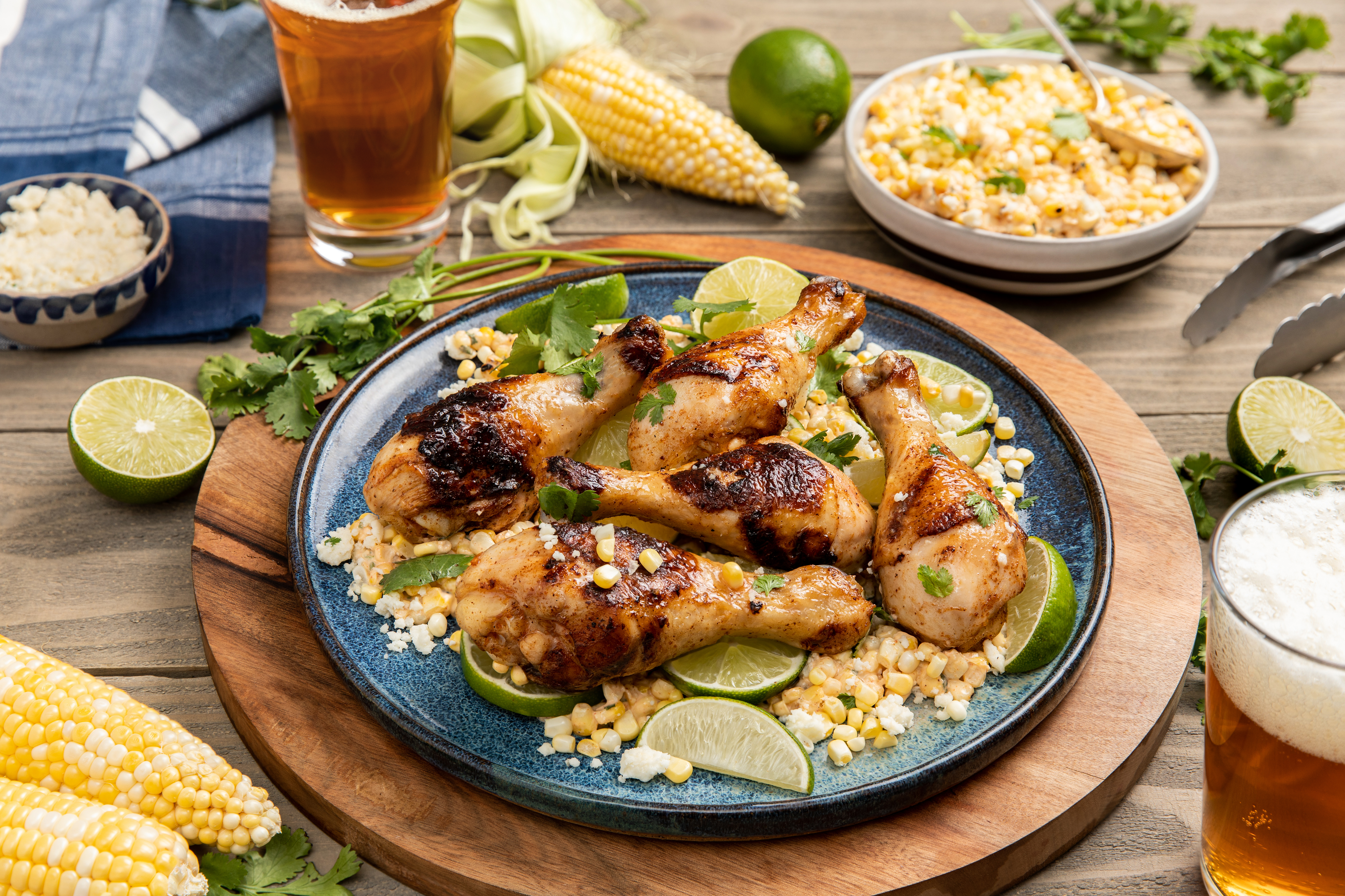 Grilled Mexican Street Corn Chicken Drumsticks