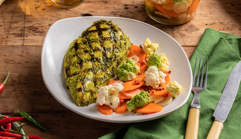 Spicy Lemongrass and Lime Chicken with Pickled Vegetables