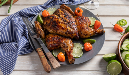 Jerk Chicken with Cucumber Salad