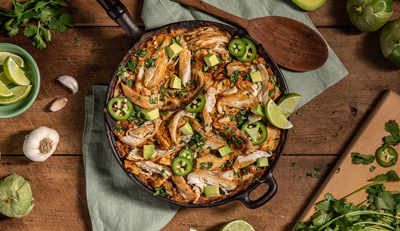 Skillet Chicken Enchilada Suizas