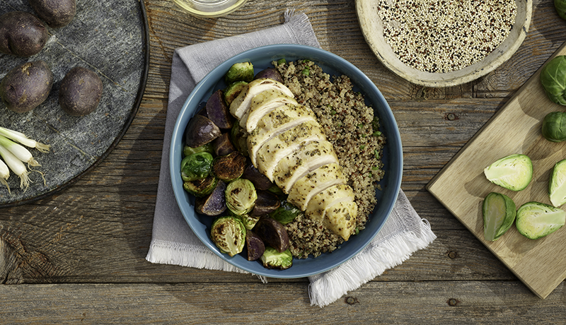 Dijon Chicken Winter Wheatberry Bowl