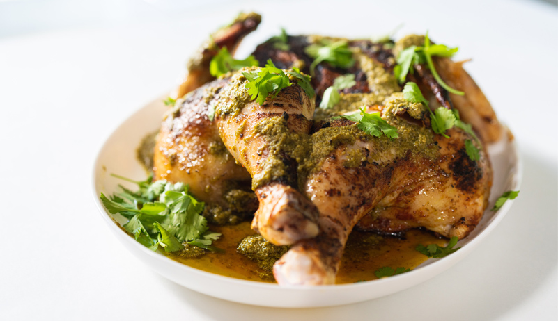 Roxy Brick Chicken with Salsa Verde