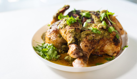 Roxy Brick Chicken with Salsa Verde